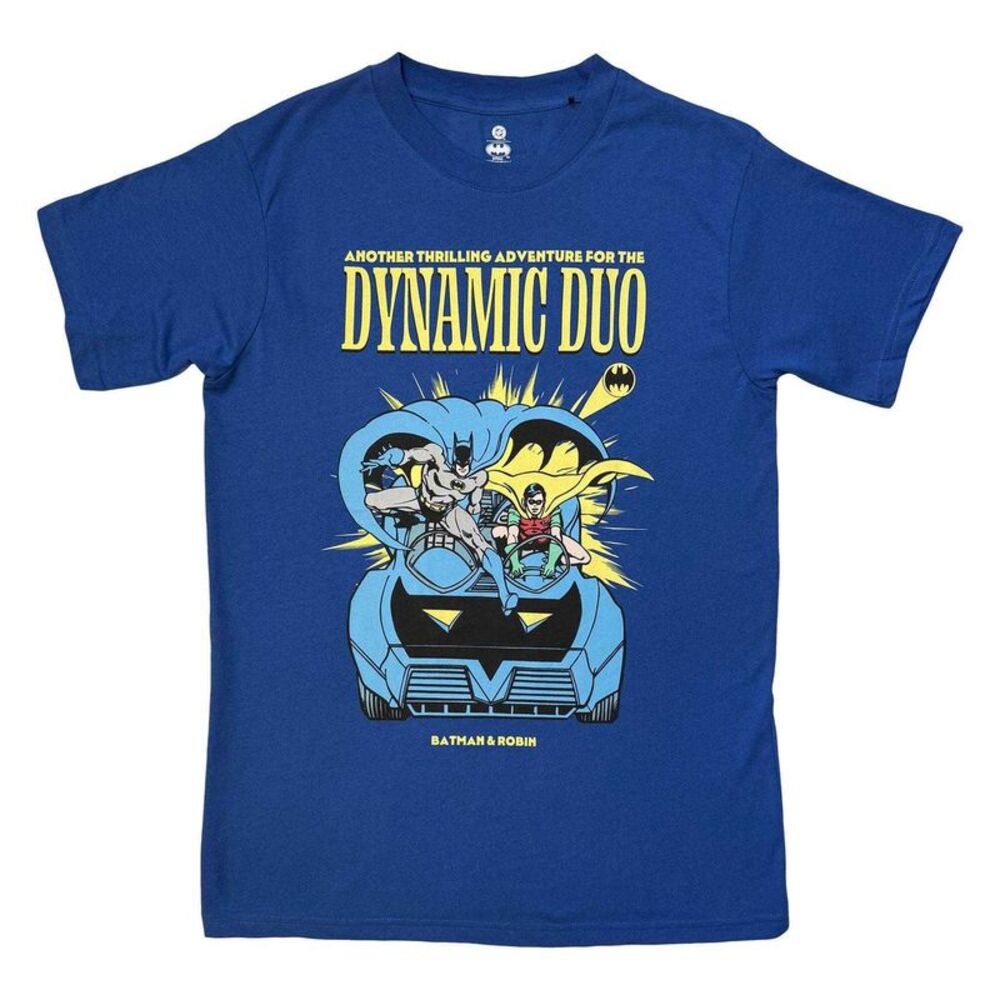 Batman Unisex Adult Dynamic Duo Batman & Robin T-Shirt / Blue